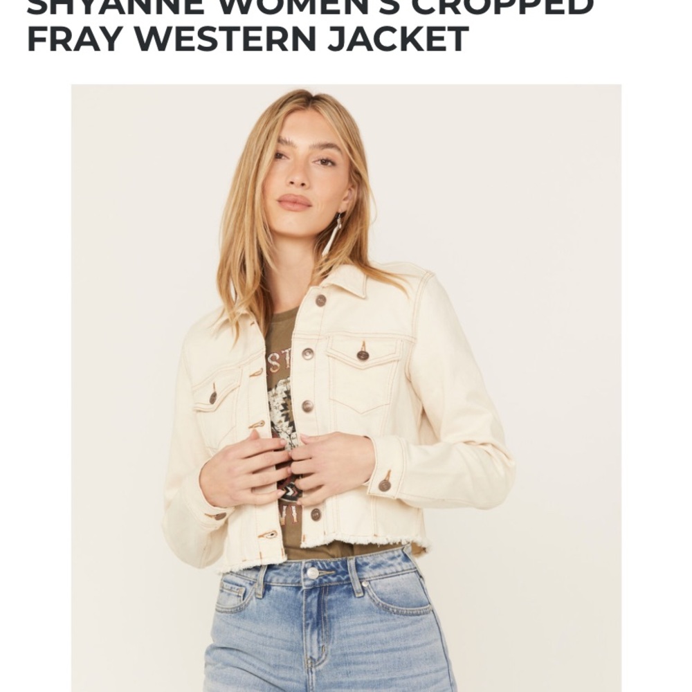 Small Beige cropped beige jean jacket